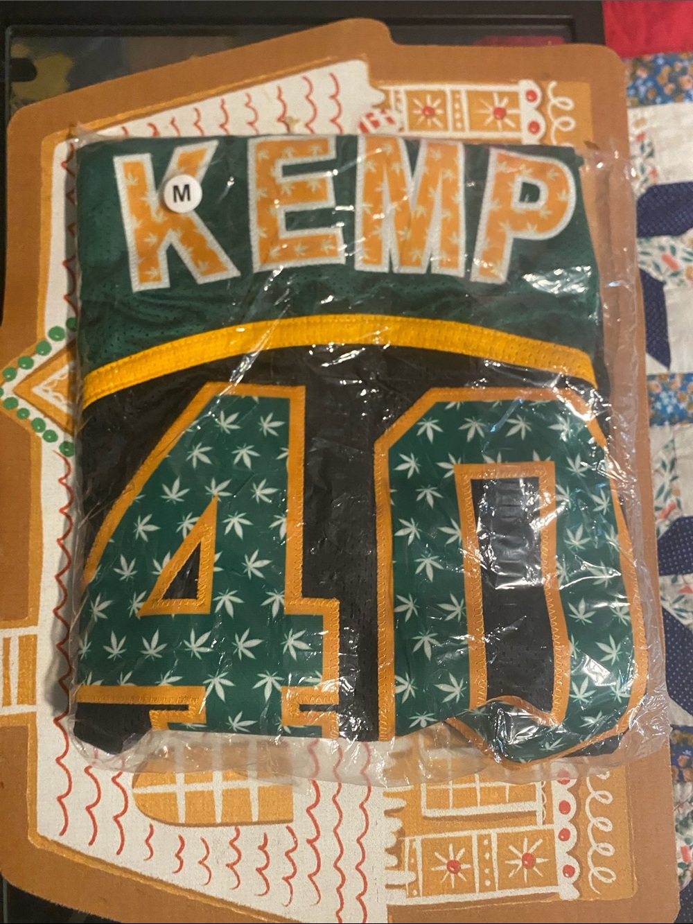 **EXCLUSIVE** SHAWN KEMP CANNABIS JERSEY Green and Gold Team Jersey - Size M